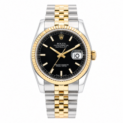 Rolex Datejust 36MM 116233 Two-Tone Black Dial Watch